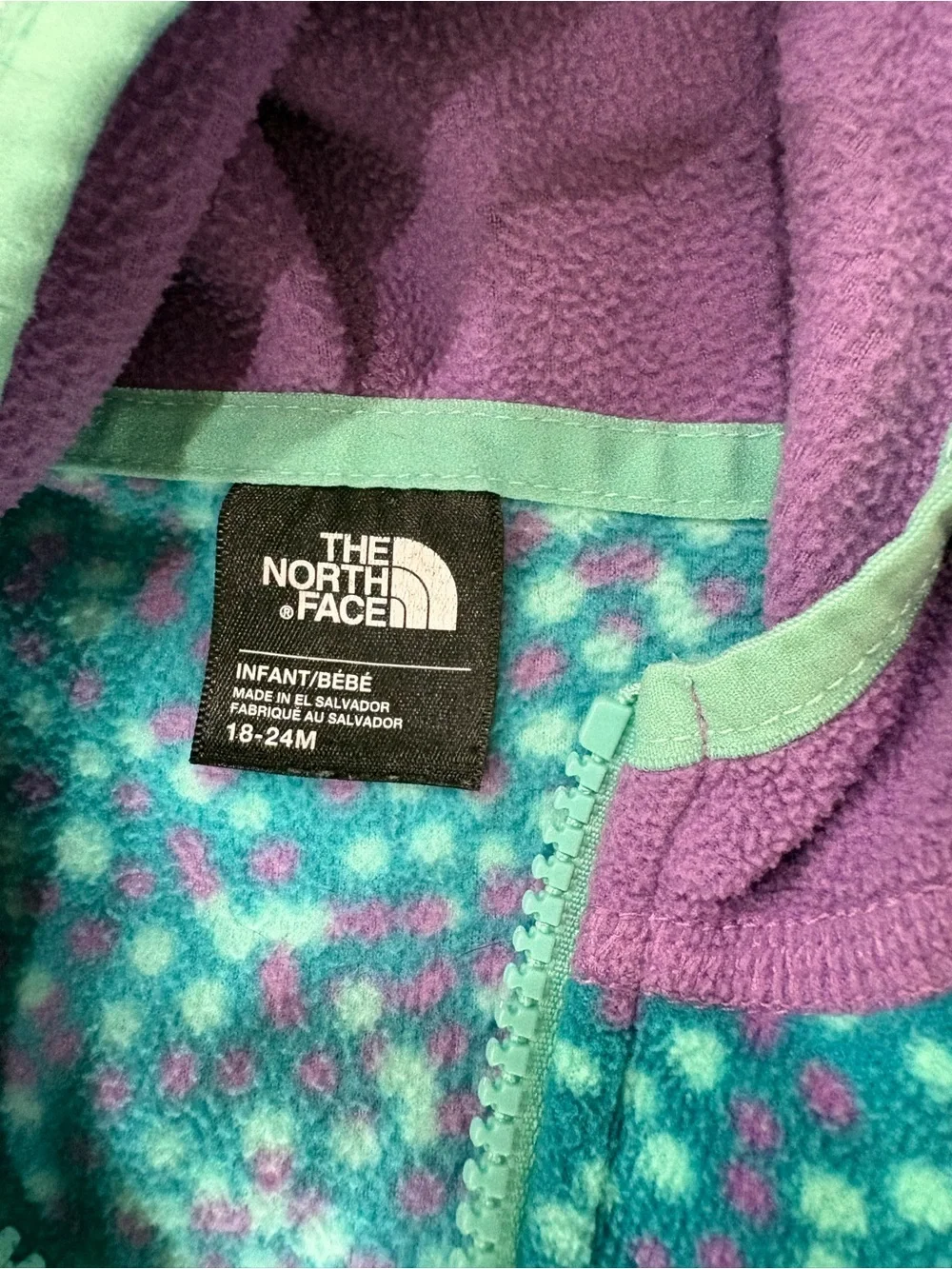 The North Face Purple Teal Dot Fleece Hoodie